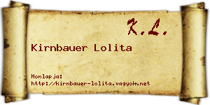 Kirnbauer Lolita névjegykártya